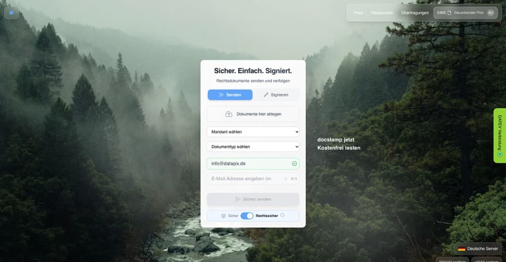 Docstamp.io – Rechtssichere elektronische Signatur und Dokumentenversand